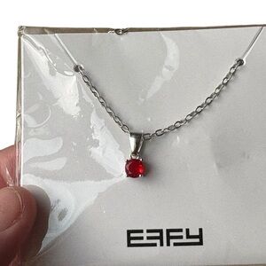 Effy Red Stone Pendant Necklace NEW Silver Chain